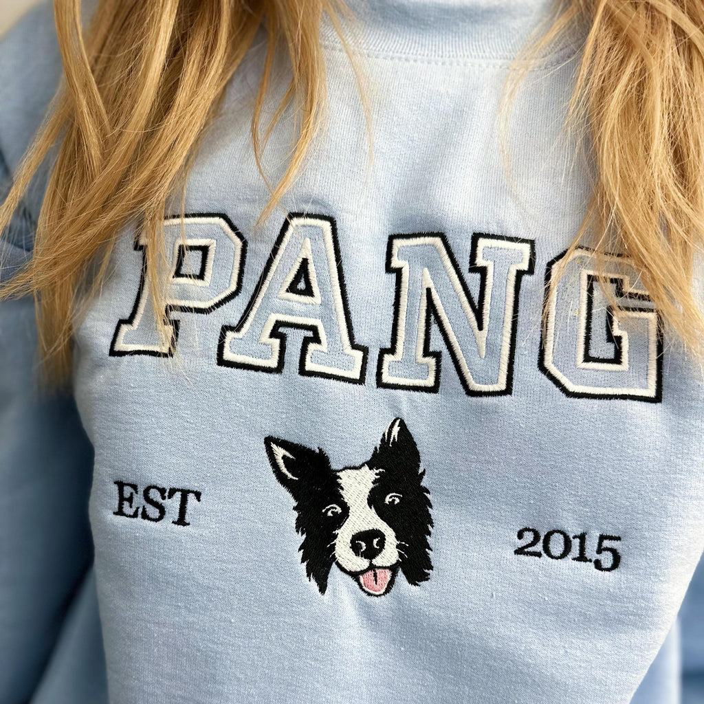 Custom Pet Portrait Hoodie: Personalized Embroidered Dog or Cat Sweatshirt