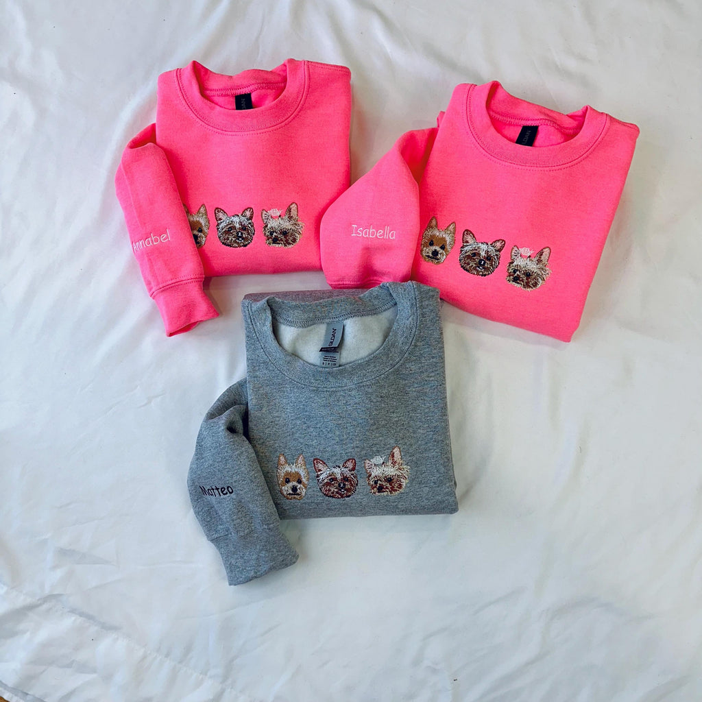 Custom Kids Pet Sweatshirt – Personalized Hoodie with Dog or Cat Embroidery for Toddlers and Youth – Gift with Custom Name for Pet Lovers