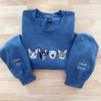 Custom Pet Portrait Sweatshirt, Embroidered Dog or Cat Hoodie, Personalized Gift for Pet Lovers, Pet Memorial Sweater