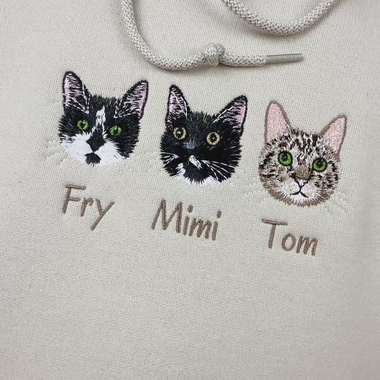 Custom Embroidered Pet Portrait Tote Bag – Personalized Dog Cat Tote, Pet Memorial Gift, Pet Lover Tote