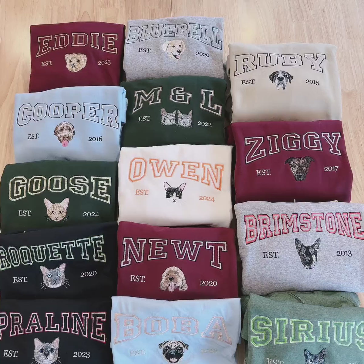 Custom Pet Portrait Hoodie: Personalized Embroidered Dog or Cat Sweatshirt